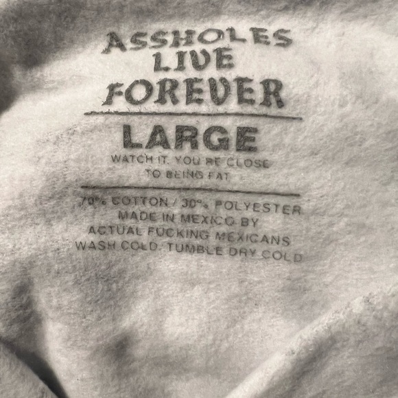 Assholes Live Forever Graphic Hoodie - LG - Picture 4 of 4